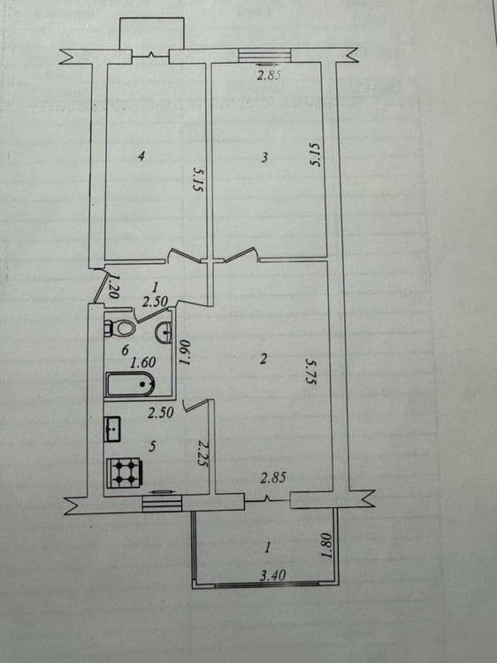 Продается 3х комнатная квартира,ул Аккурган,Новомосковская,65м2 — 3