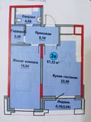 Продается 2/12/15 57м2 в ЖК Regnum Plaza, Первый этап, ул. Сайрам