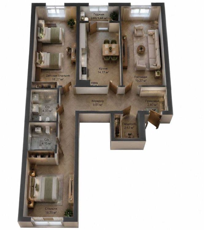 Продаётся квартира в ЖК “Maftun Makon” 3 ком. квартира 94м² — 2