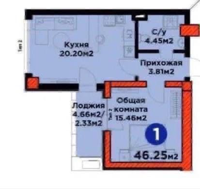 2 комн. Квартира ЖК Kislorod — 4