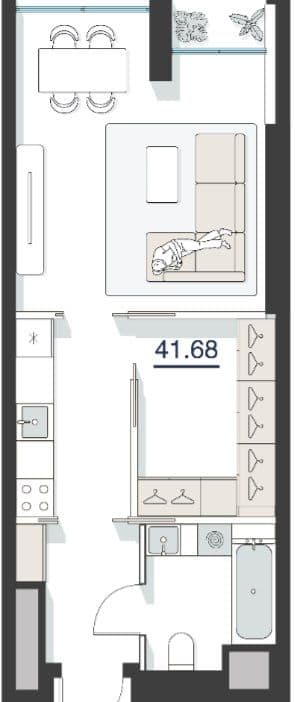 ПРОДАЁТСЯ КВАРТИРА ЖК Nest One 41,68м2 12-этаж Вид на Хилтон — 3