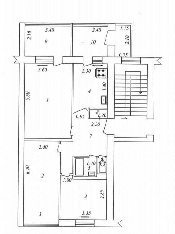 Продаётся квартира Ц-1 кафе БОН 3 комнатная — 1