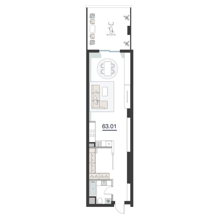 Продаётся Срочно Квартира ЖК NEST ONE 63,01м2 2-этаж — 2