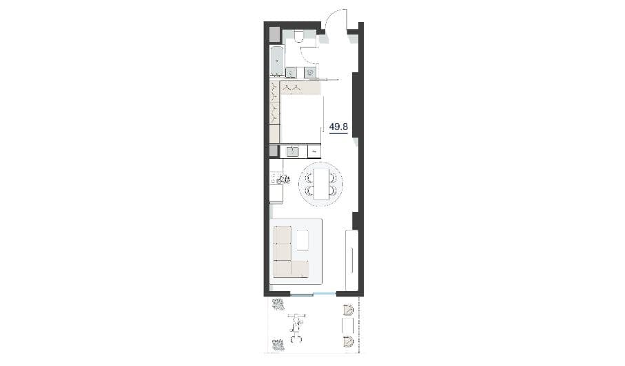 Продаётся Квартира ЖК “ Nest One ” 49,86м2 3-этаж Вид на Хумо Арена — 4