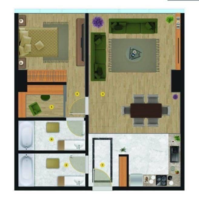 Продается 3х комнатная квартира,ЖК Пирамит Товер,ул Бабура,67м2 — 3