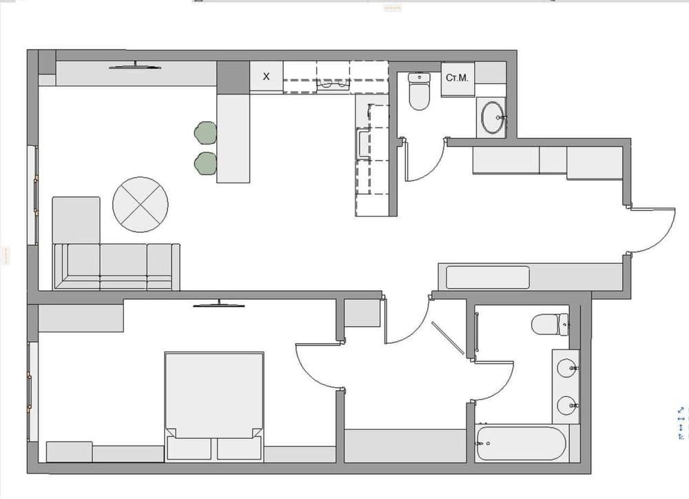 ЖК Mirabad Avenue  Продажа! 2-комнатная коробка на 2-этаже — 2
