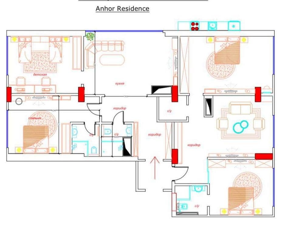 Anhor Residence Продается 4 комнатная квартира ТЦ Малика Шайхантахур — 1