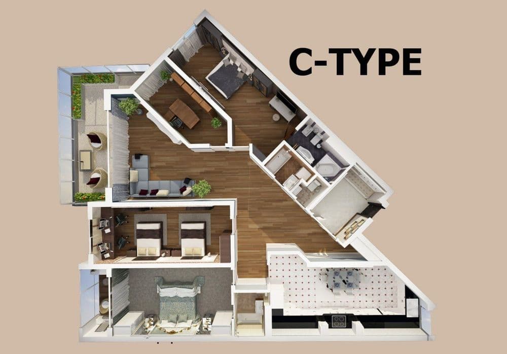 Квартира в состоянии коробка 265м² новостройка в Яккасарайском районе — 1