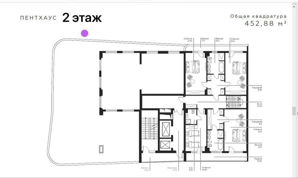 Продаётся ПЕНТХАУС 9ком, 667м2 ор-р: Ул.Садык Азимова — 2