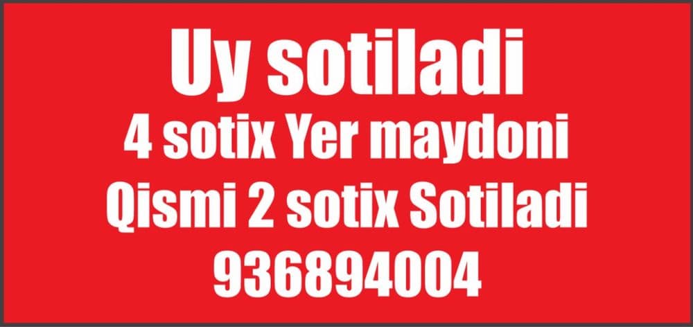 Uy sotiladi Uchstka 4 sotiz 2 sotix sotiladi — 1