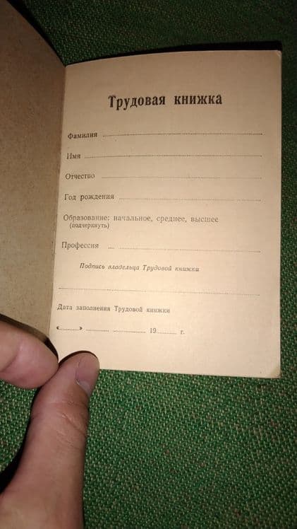 Трудовая книжка чистая — 2