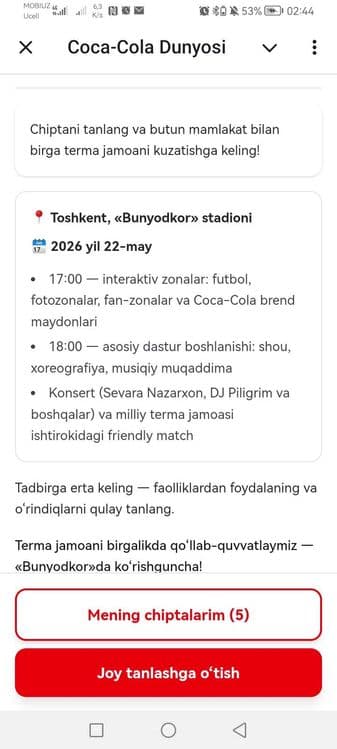 Biletlar bor 22 May kuni Bunyodkor Uzbekiston Jahon chempionatiga — 3