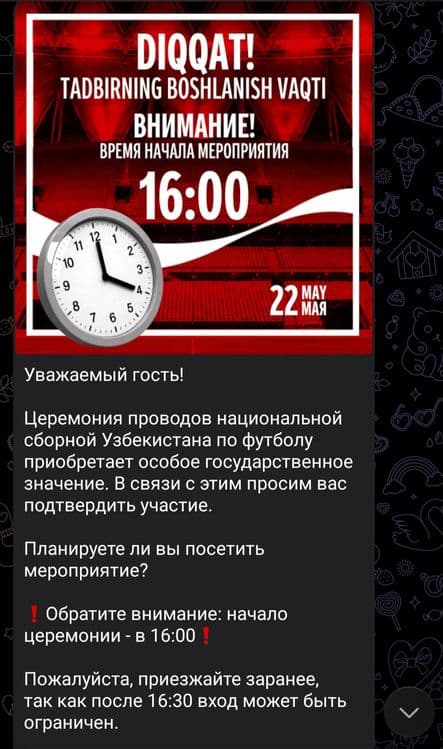 Билеты сборная Узбекистана по футболу 22 мая 2026 — 2