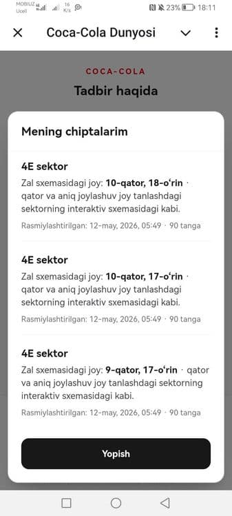 Bilet bor 22 May kuni — 4