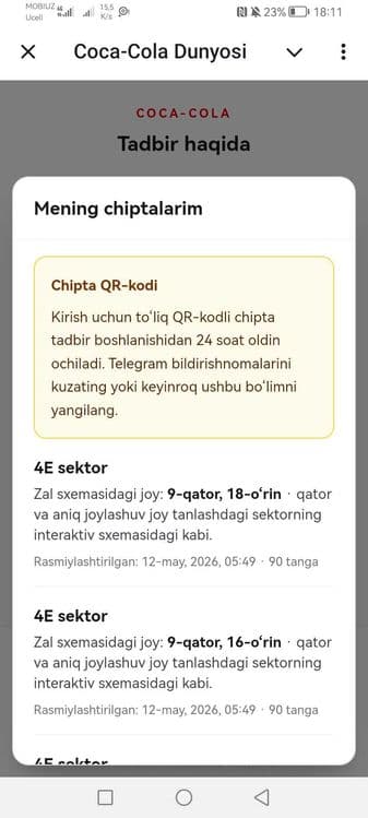 Bilet bor 22 May kuni — 5