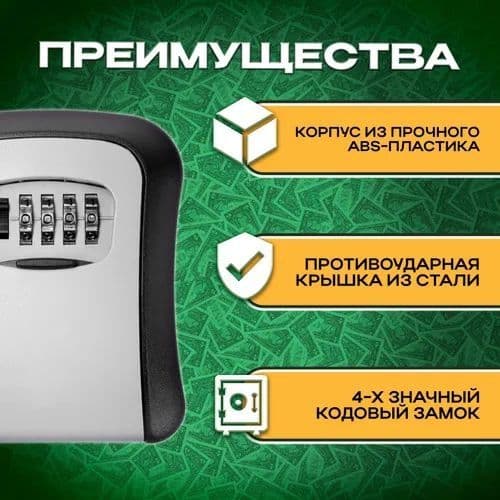 Сейф-ключница кодовая
ВАЖНО! После установки кода - СФОТОГРАФИРУЙТЕ ег — 2