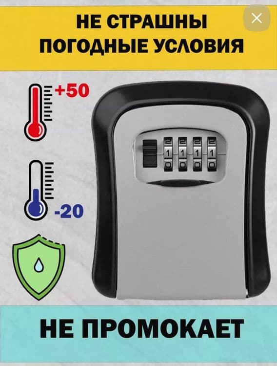 Сейф-ключница кодовая
ВАЖНО! После установки кода - СФОТОГРАФИРУЙТЕ ег — 7