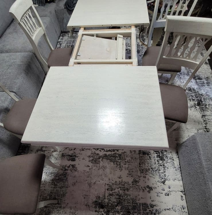 Комплек. Из дерево авто механизмом стол раздвижной почти новый — 4
