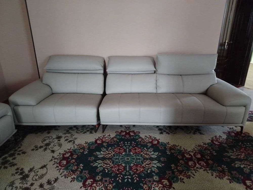 Диван+кресло кожанные-новые, раскладные-БУ. Шкаф, сервант. — 1