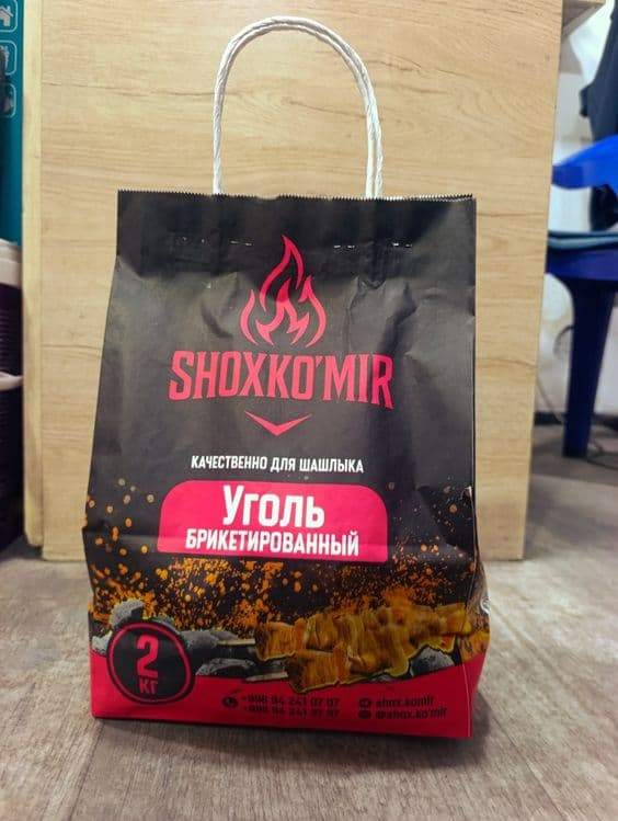 Shashlik uchun koʻmir sifatli uzoq ynadi 2kg 2.5kg 3kg
узок ёнади сифа — 4