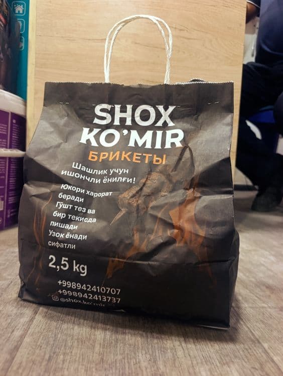 Shashlik uchun koʻmir sifatli uzoq ynadi 2kg 2.5kg 3kg
узок ёнади сифа — 5