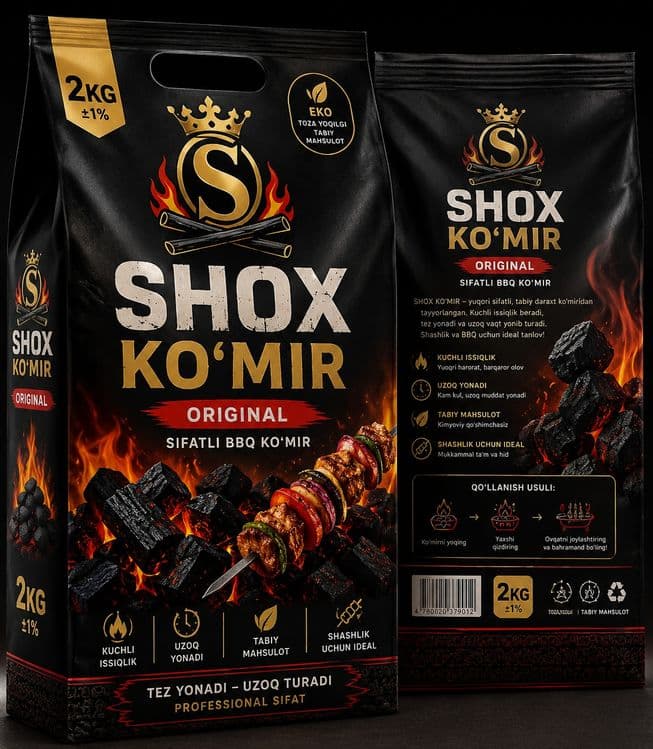 Shashlik uchun koʻmir sifatli uzoq ynadi 2kg 2.5kg 3kg
узок ёнади сифа — 7