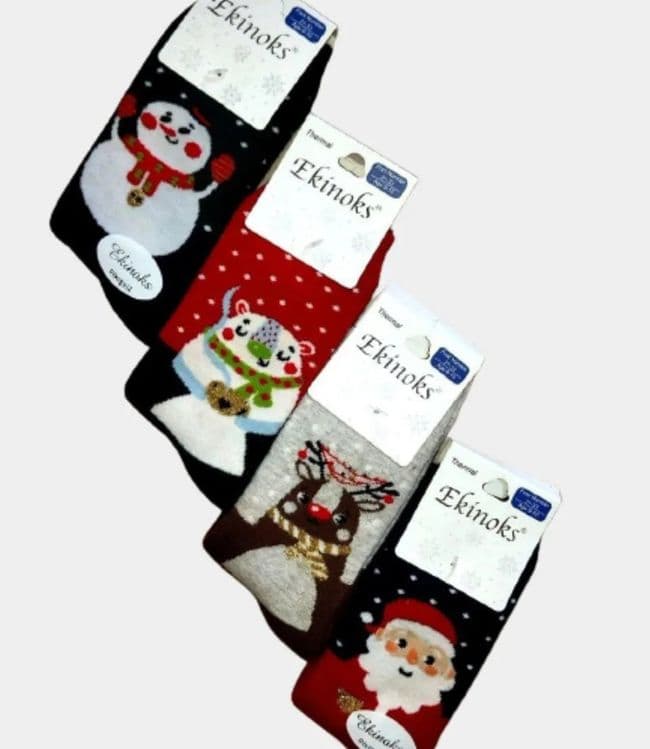 Aromatniye Noski detskiye tyopliye  maxroviye novgodnim printom — 4