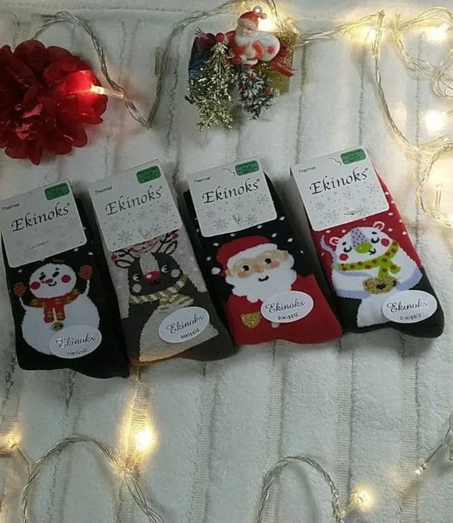 Aromatniye Noski detskiye tyopliye  maxroviye novgodnim printom — 6