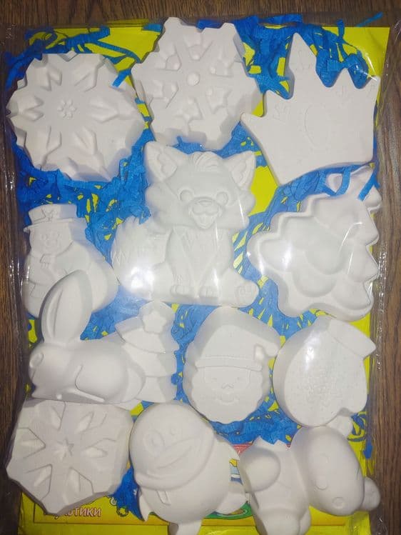 Новогодние фигурки из гипса. — 1