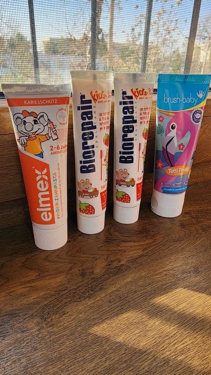 Детские зубные пасты elmex, bio repair, brush baby — 1