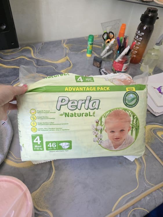 Детские подгузники Perla Natural 4 Maxi (7–18 кг), 46 шт. Новые! — 1
