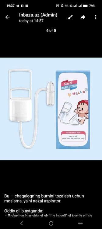 Baby Aspirator chaqaloqning burnini tozalash uchun moslama — 1