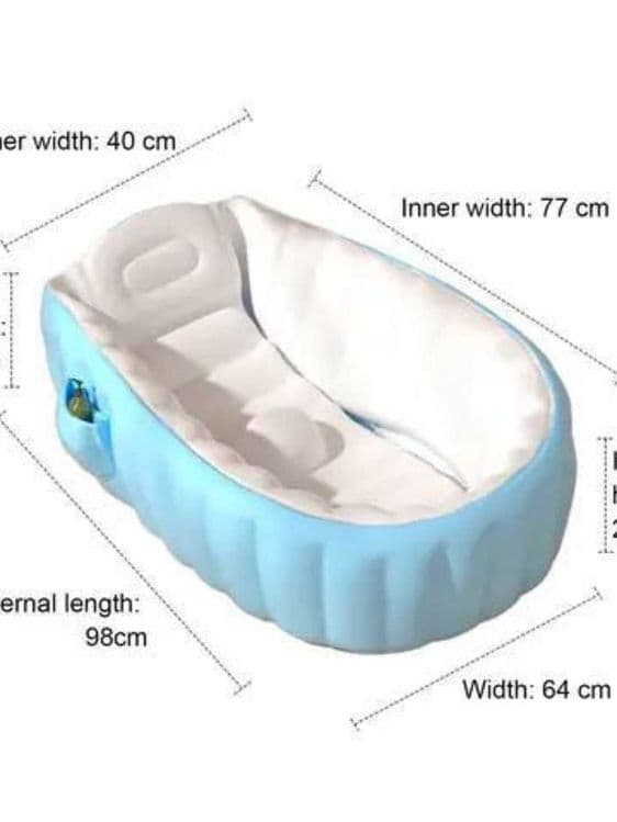 Надувная детская ванна 98×65×28 см с насосом портативная. b1 — 2