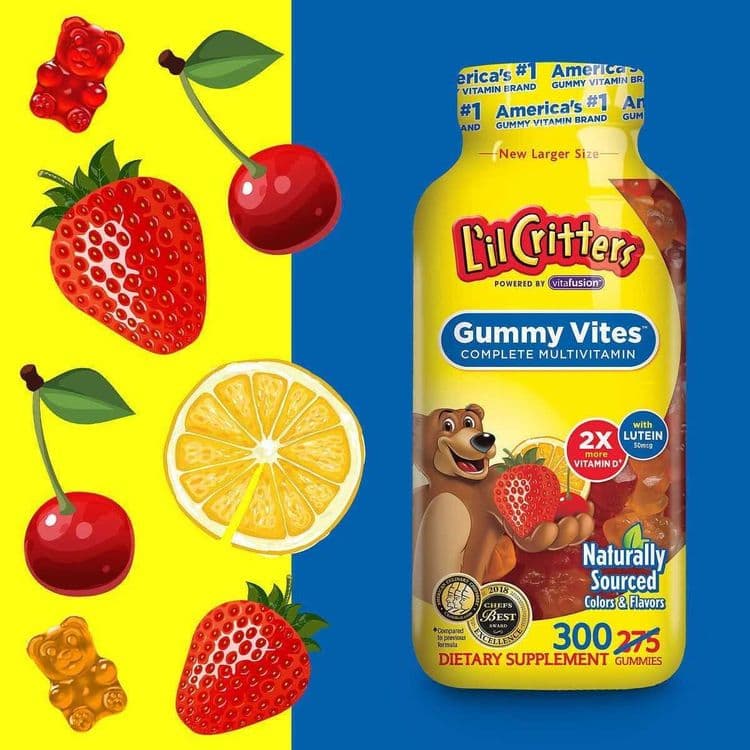 Детский мультивитамин Lil Critters, 300 мармелад (кальций, витамин b) — 3