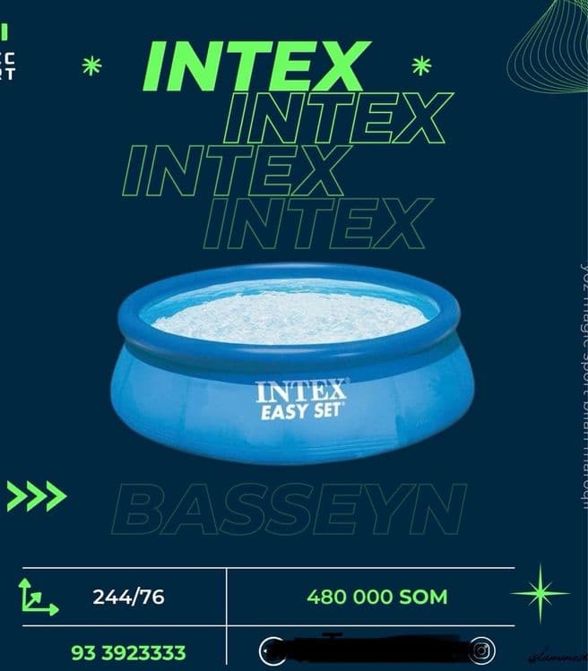 Бассейн надувной intex 244x76sm sifatli maxsulot dastafka bor !!! — 4