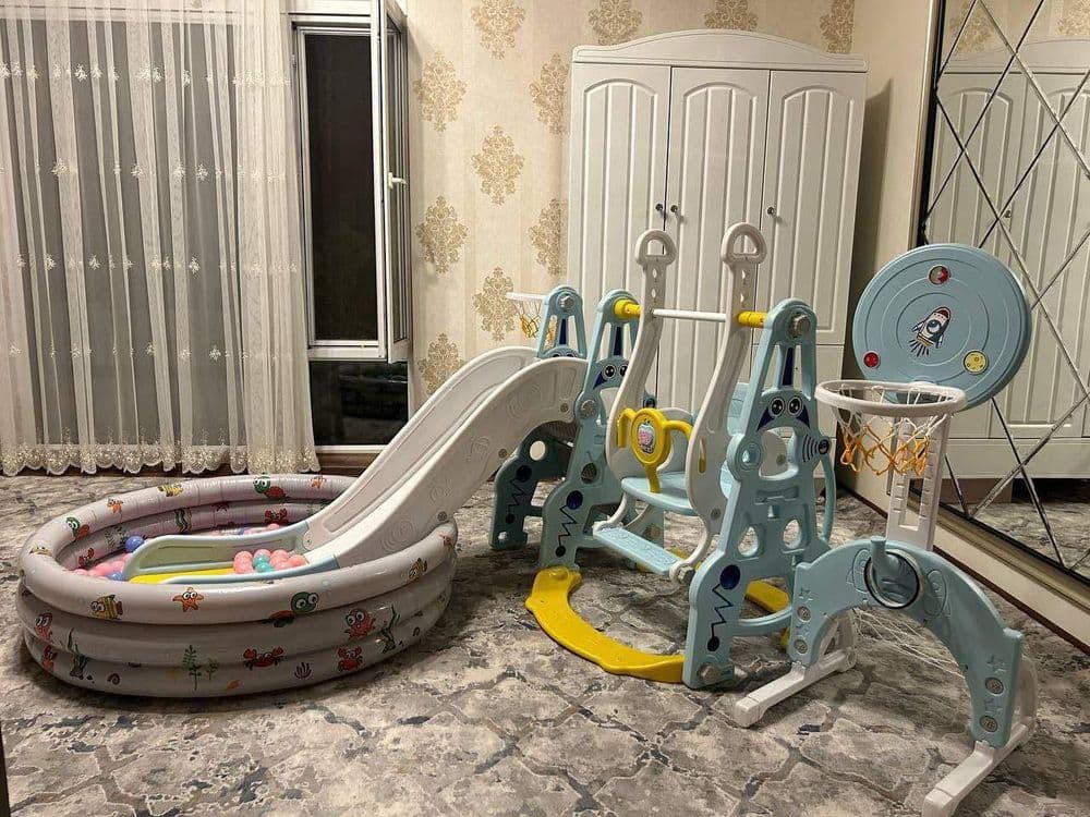 Горка качели сухой бассейн 100 шт мячик мячик Китой даставка бесплатна — 2