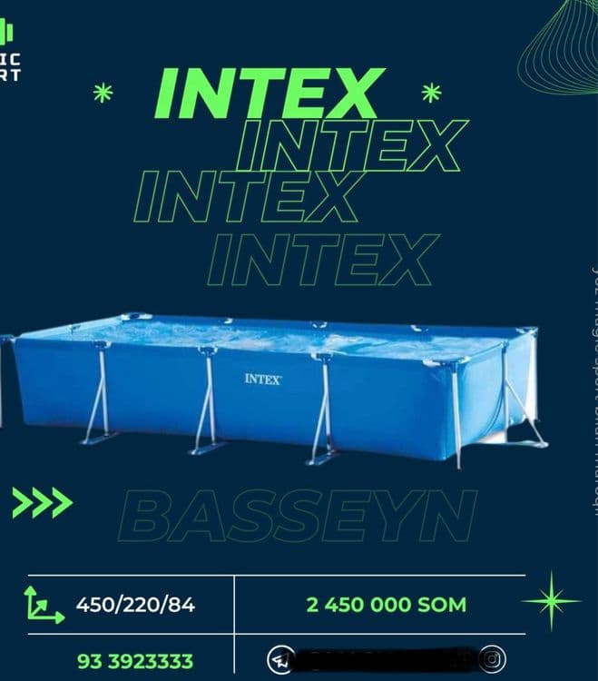 Basseyn Intex karkasni 4.5x2.2x84sm sifatli mahsulot bepul yetkaziladi — 5