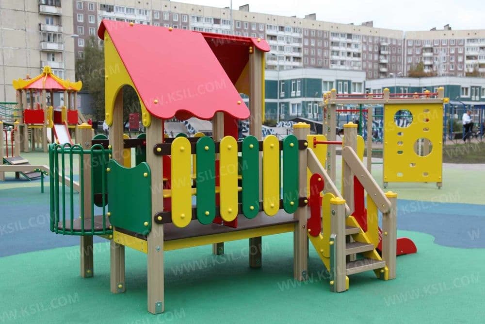 Детские площадки KSIL Болалар майдончаси Качели Карусели Скамейки — 5