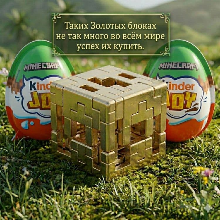 Продаётся Золотой блок Kinder Minecraft