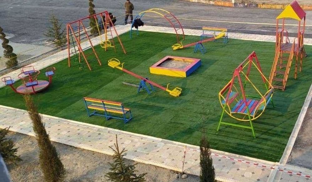 Детский площадка Балансир, Горка, Качели, Беседки,  Карусел — 1
