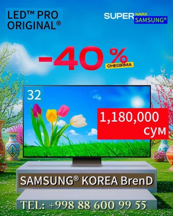 Телевизор SAMSUNG™ QRiSTAL AndroiD14 +GOLOS Smart FULL 45~32~40~55~65 — 3
