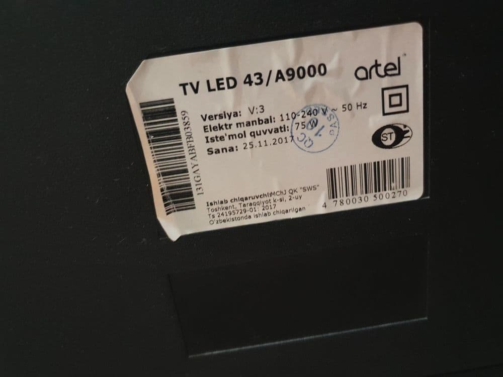 Tv Artel 43 LED/A9000 — 3