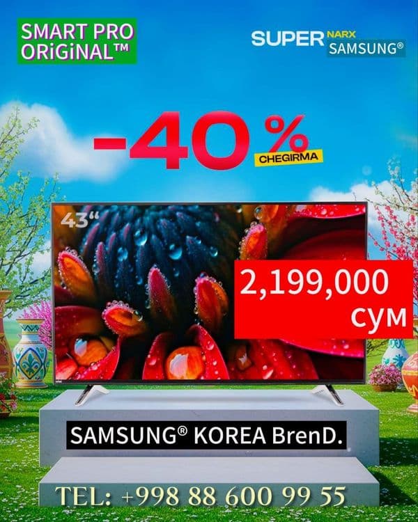 Телевизор SAMSUNG™ QRiSTAL AndroiD14 +GOLOS Smart FULL 45~32~40~55~65 — 5