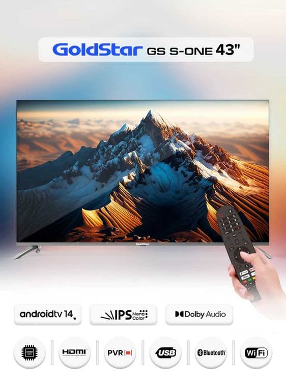 ТВ Gold Star 43GS TWO Android 14 Без рамочный По низкой цене+Доставка! — 1