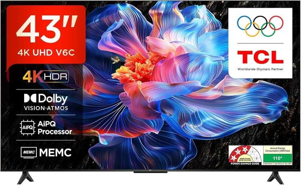 NEW TCL 43V6C 4K Google TV без рамочный по низкой цене+Доставка! — 1
