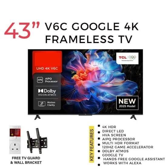 Телевизор TCL 43V6C 4K HDR GoogleTv 2026 Оптом Доставка Бесплатно — 1