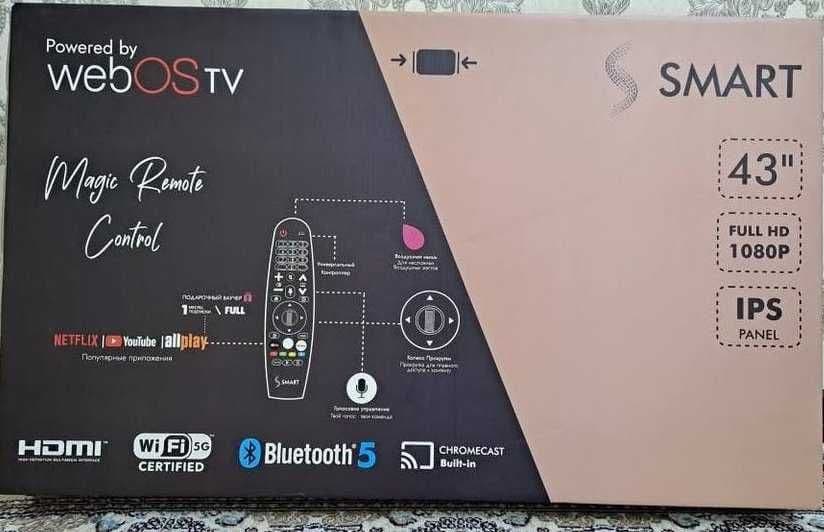 Телевизор "Ssmart" 43'' /FHD/ Smart / WEB OS (LG)/ Безрамочный (FSV22) — 1