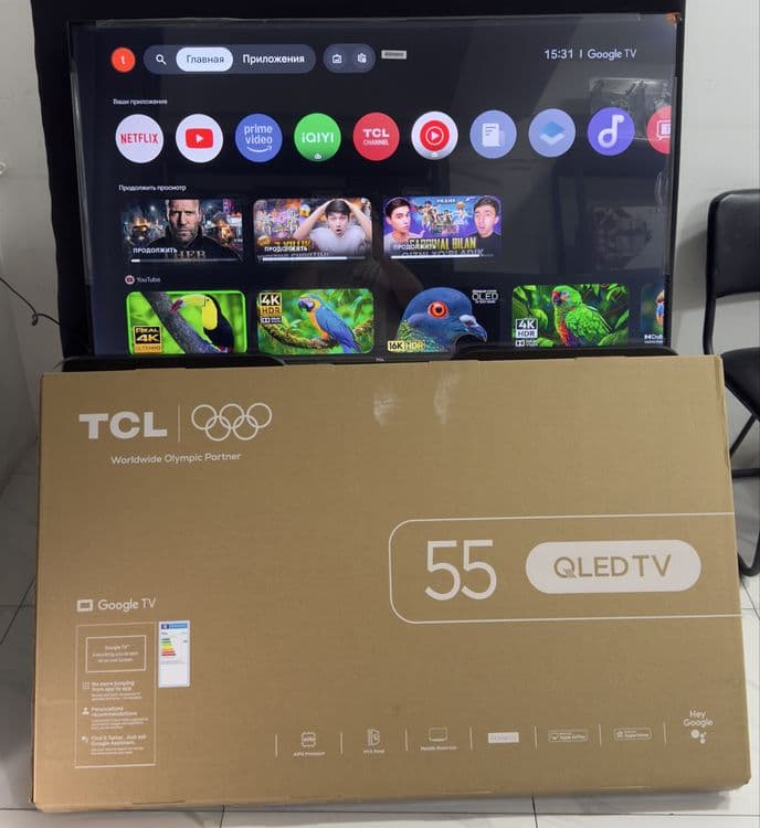 Телевизор TCL 65/55 T6D QLED TV 4K, Google TV, гарантия 3 года — 1