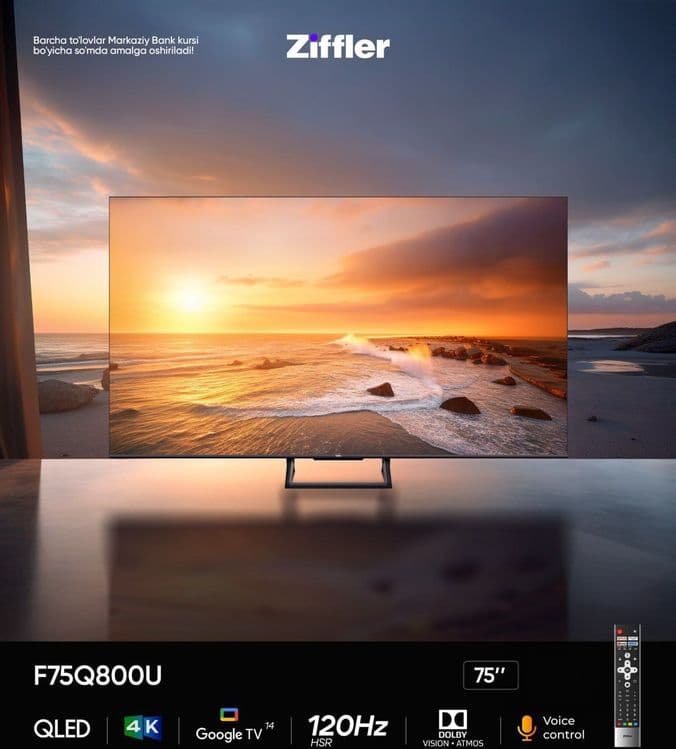 Телевизор Ziffler Qled 120Hz 4K UHD Google TV Dolby+vision+Atmos+MEMC — 3