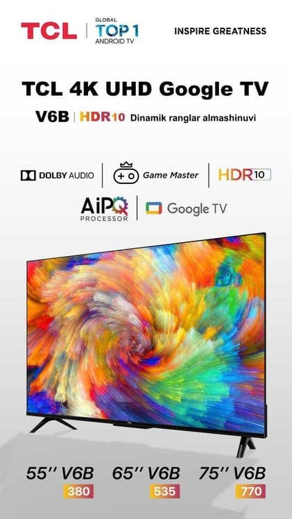 Miniled Телевизор TCL 4K Ultra HD + прошивка 10.000 Каналов + Dostavka — 1